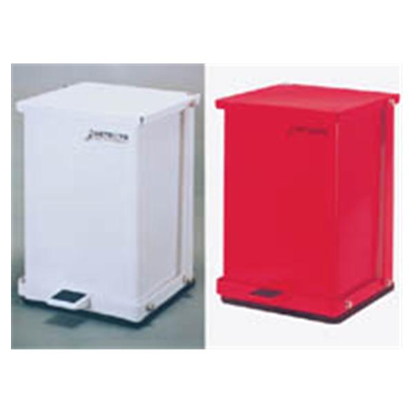 Can Trash Baked Stl 12gal Step-On Pedal Full-Width Hinge Lid Red Square Each